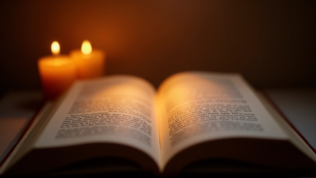 Close-up of open book under reading lamp, page clearly illuminated without glare or harsh shadows