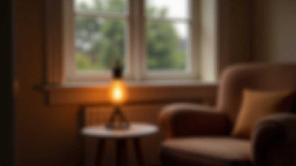Reading lamp positioned beside comfortable armchair by a window